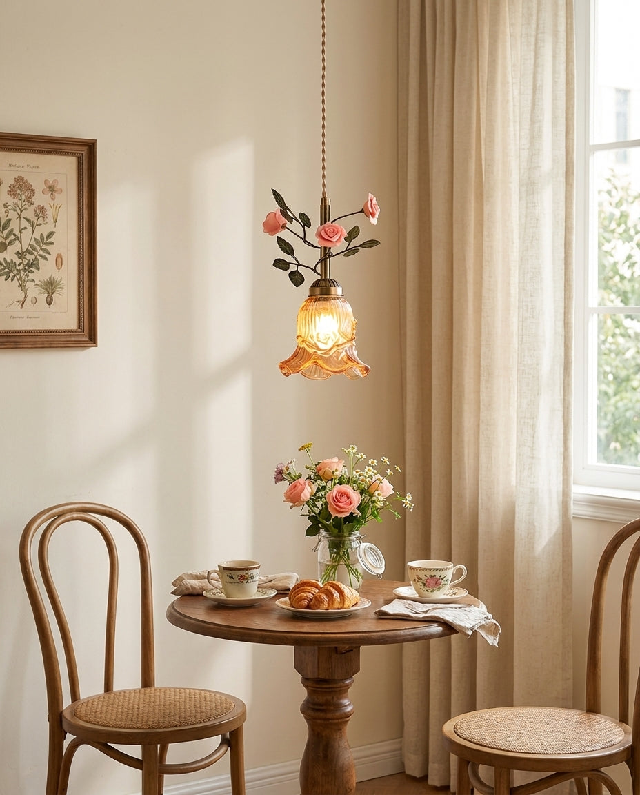 Vinecroft Curated Mouth-Blown Frosted Glass Pend – unlit natural material contrast