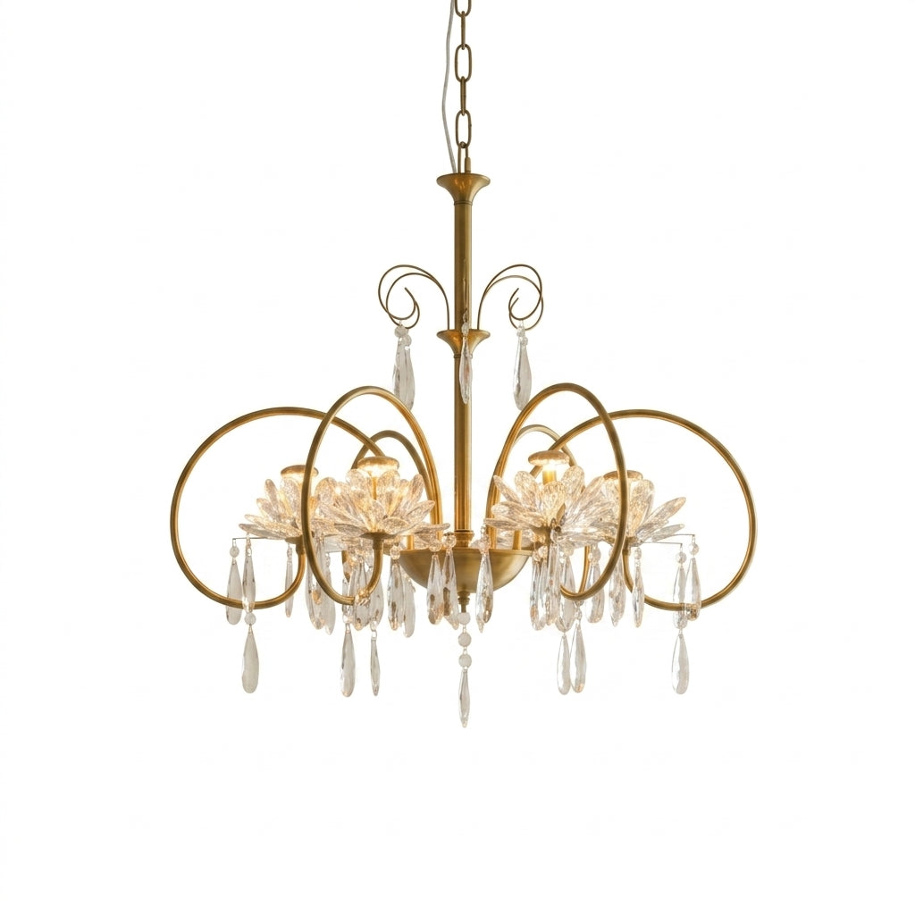 Virelline Curated K9 Bohemian Crystal Chandelier – 6 Heads Dia 65cm x H 60cm ∅ 25.6 x finish configuration