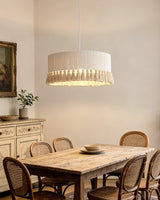 Iron & Glass craftsmanship detail on Wynora Curated Iron & Glass Pendant Light