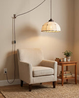 Iron & Glass craftsmanship detail on Dome Jari Curated Iron & Glass Pendant Light