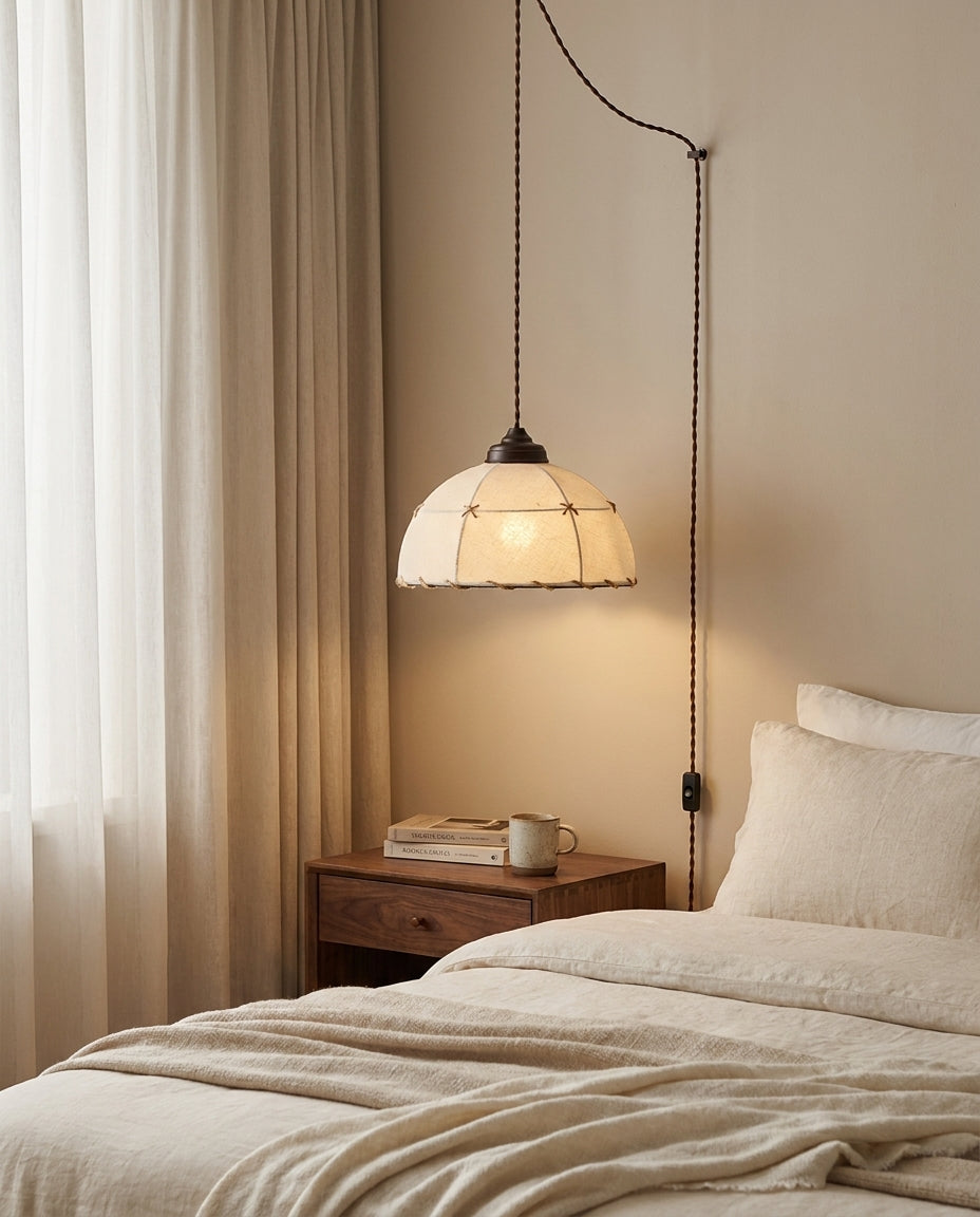 Dome Jari Curated Iron & Glass Pendant Light – handcrafted surface texture