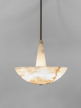 Domus Alabaster Curated Alabaster Chandelier warm illuminated room view