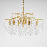 Dorale Curated Solid Brass Chandelier – illuminated warm ambiance setting #1