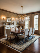 Dorale Curated Solid Brass Chandelier – dimensional scale reference