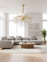 Dorale Curated Solid Brass Chandelier – handcrafted surface texture