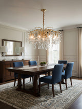 Dorale Curated Solid Brass Chandelier – structural canopy joint detail