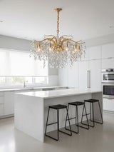 Dorale Curated Solid Brass Chandelier – unlit natural material contrast