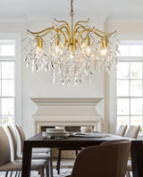 Dorale Curated Solid Brass Chandelier – full fixture elevation view