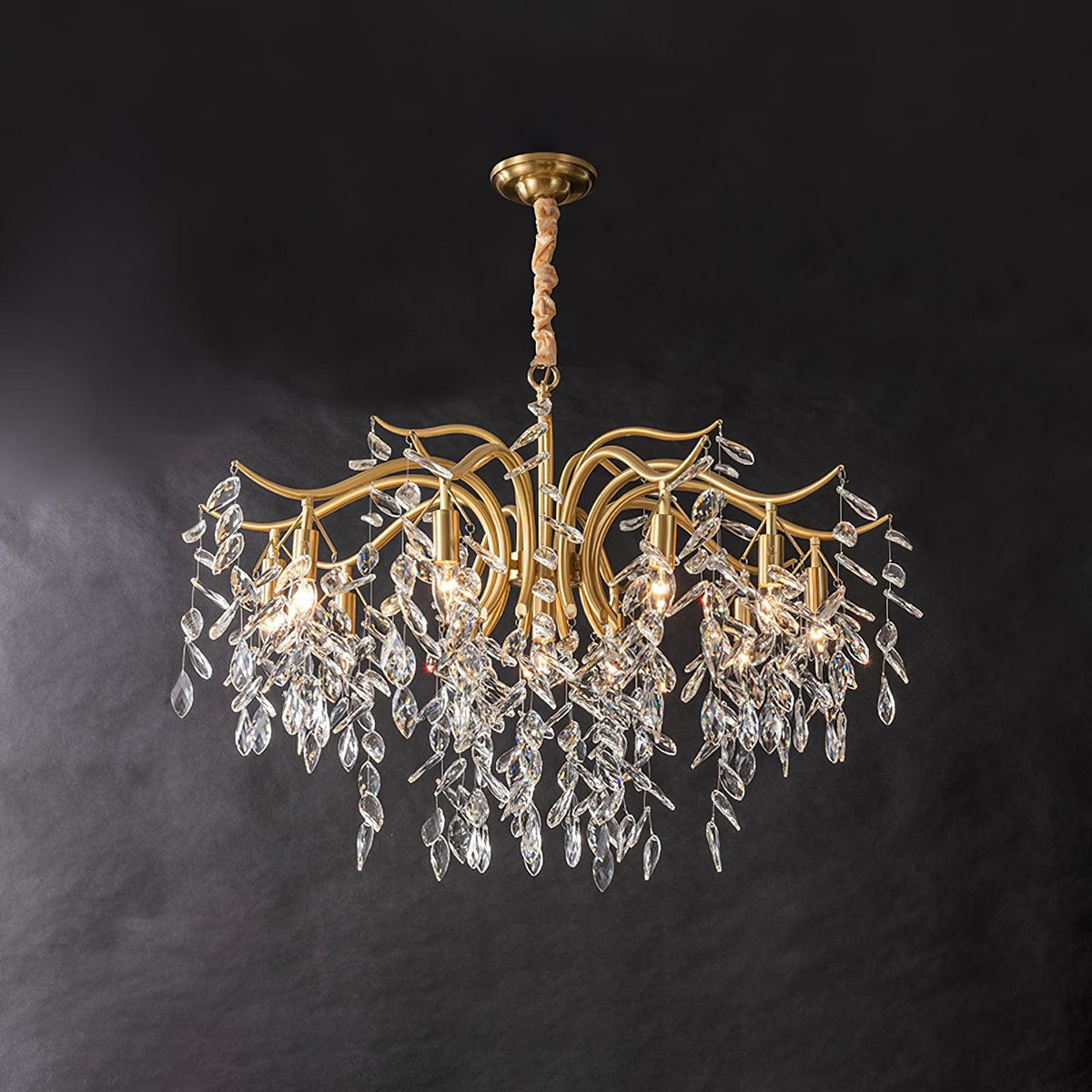Dorale Curated Solid Brass Chandelier – dimensional scale reference #1