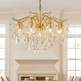Dorale Curated Solid Brass Chandelier installed in residential dining space