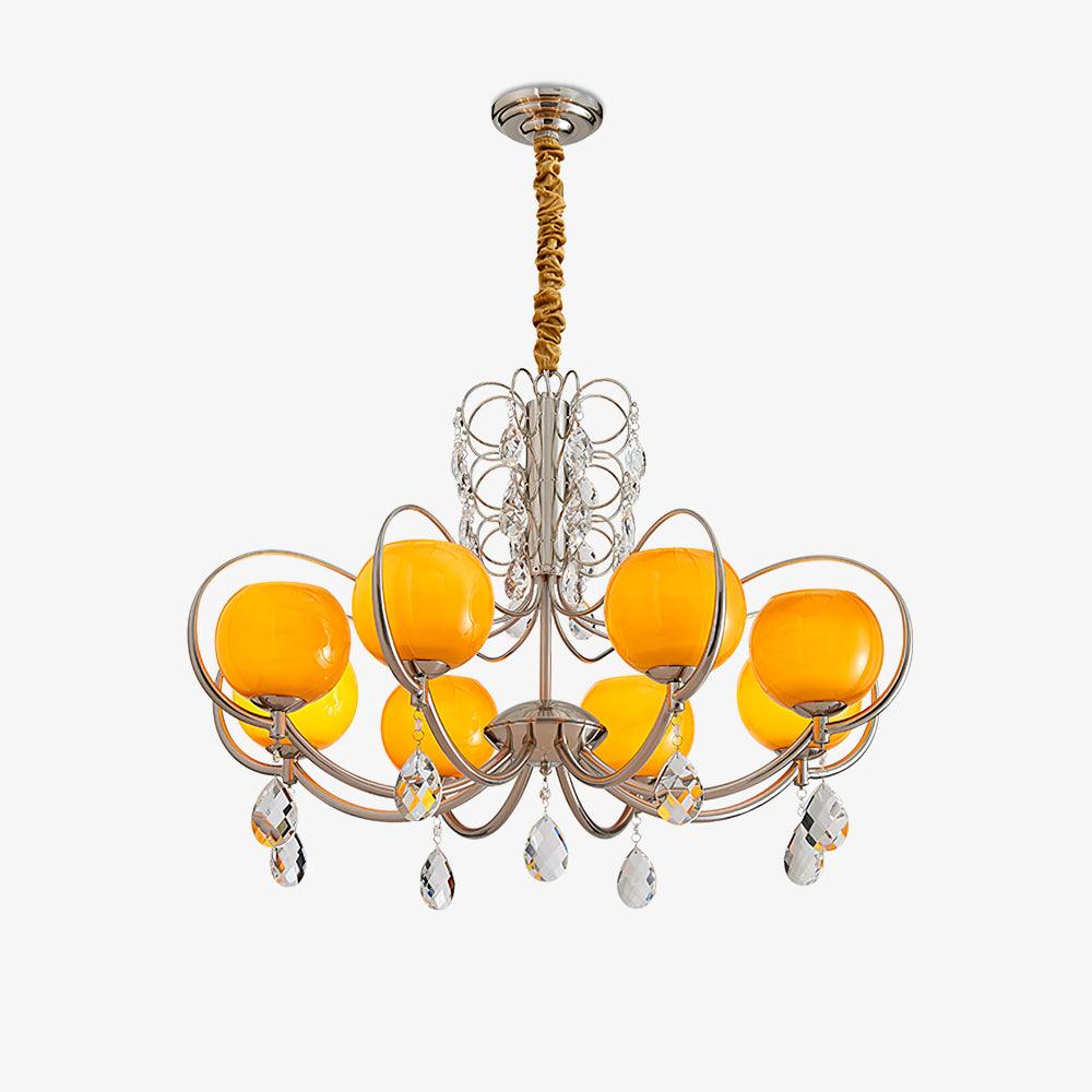 Doria Crystal Curated Mouth-Blown Frosted Glass – Mouth-Blown Frosted Glass Chandelier