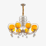 Doria Crystal Curated Mouth-Blown Frosted Glass – Mouth-Blown Frosted Glass Chandelier