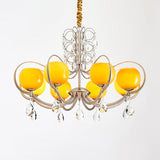 Doria Crystal Curated Mouth-Blown Frosted Glass – full fixture elevation view