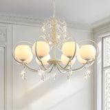 Doria Crystal Curated Mouth-Blown Frosted Glass warm illuminated room view