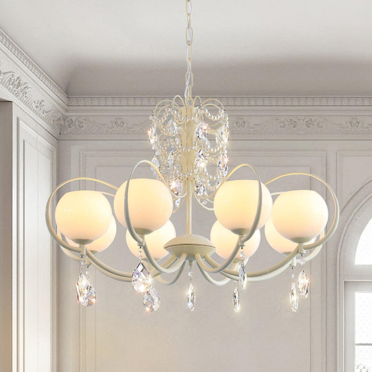Doria Crystal Curated Mouth-Blown Frosted Glass – illuminated warm ambiance setting