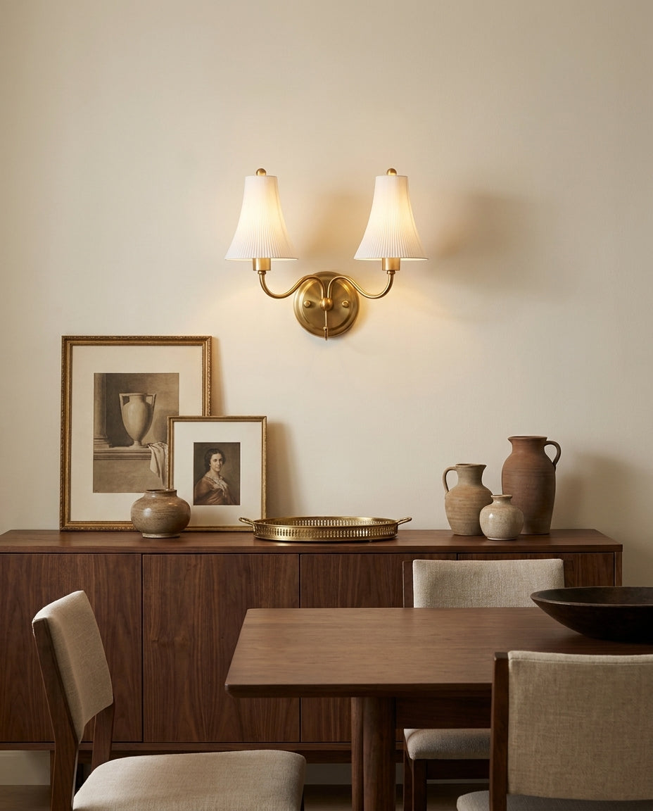 Solid Brass craftsmanship detail on Dorienne Curated Solid Brass Wall Sconce