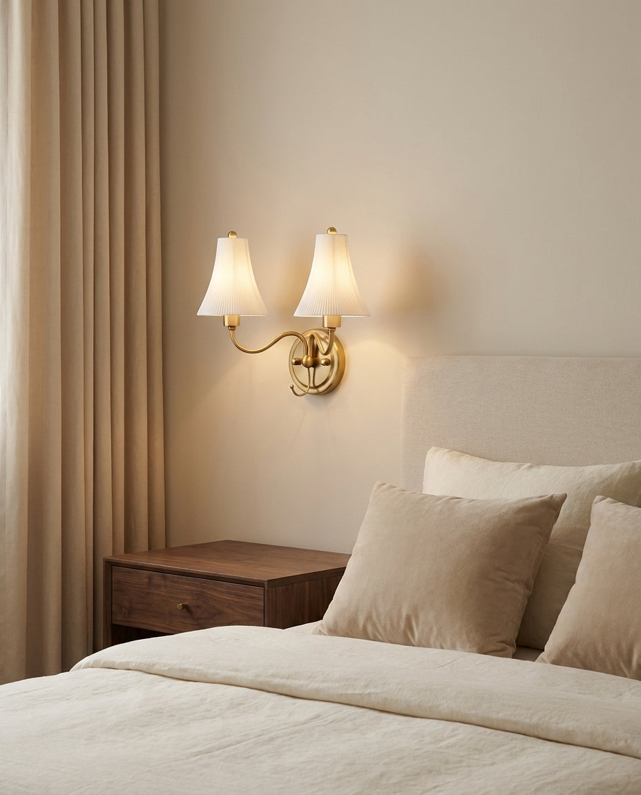 Dorienne Curated Solid Brass Wall Sconce – spatial dining room perspective