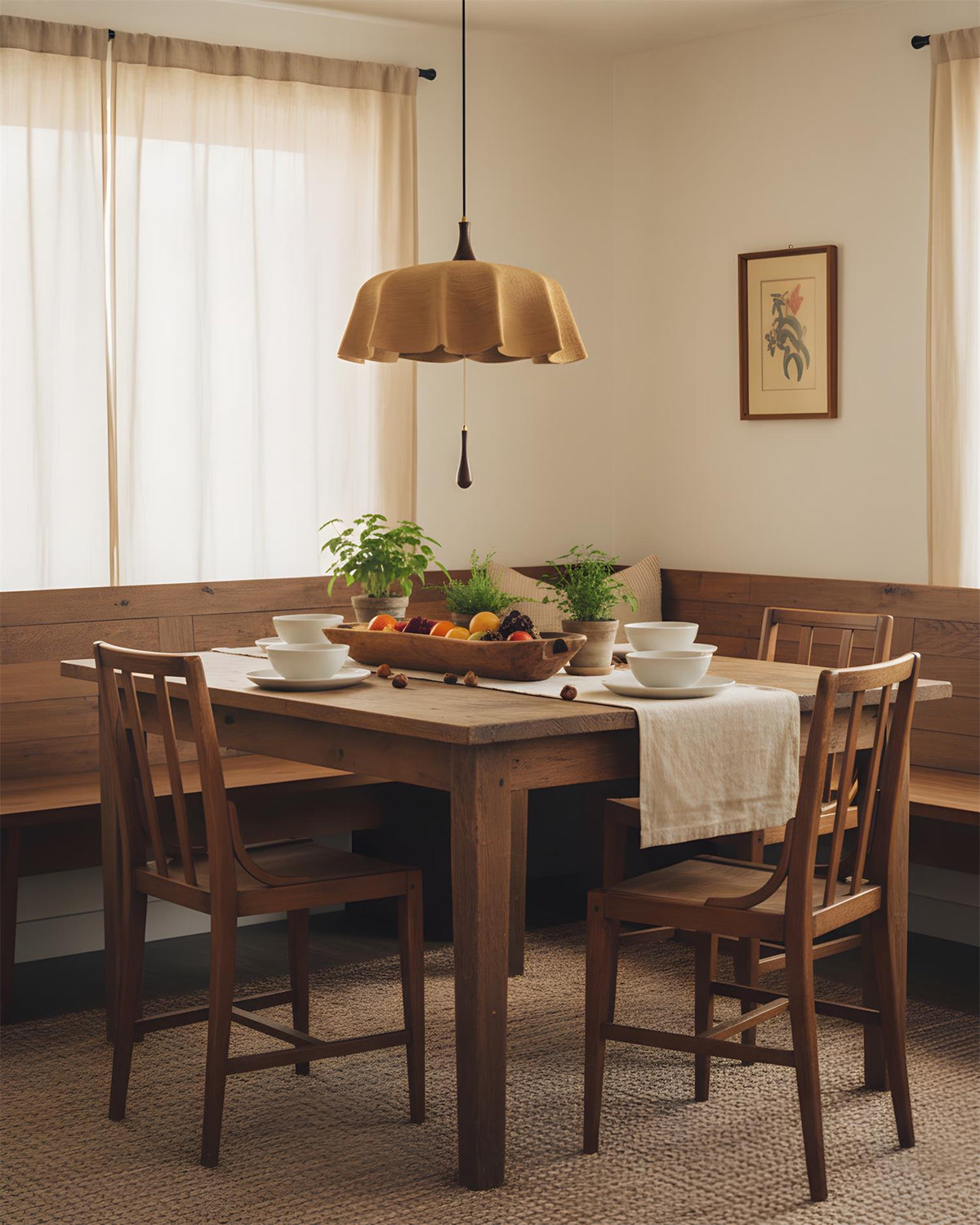 Drapelle Curated Solid Hardwood Pendant Light – dimensional scale reference