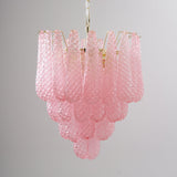 Pink Glass Droplet Curated Mouth-Blown Frosted G – illuminated warm ambiance setting #1