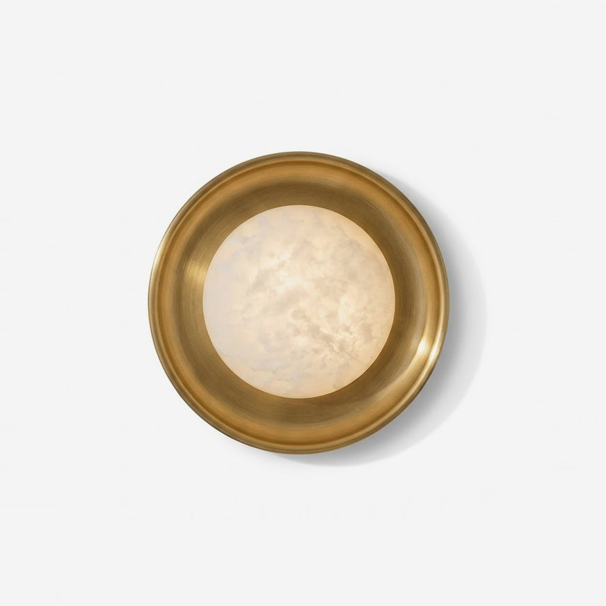 Dura Round Alabaster Curated Alabaster Wall Scon – Alabaster Wall Sconce