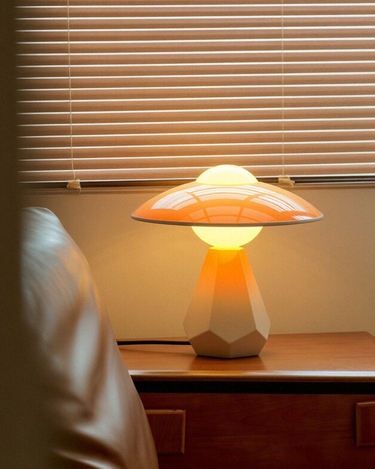Duskora Curated Mouth-Blown Frosted Glass Table – full fixture elevation view