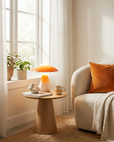 Duskora Curated Mouth-Blown Frosted Glass Table – dimensional scale reference