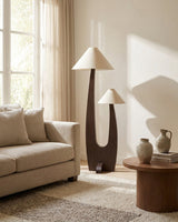 Duvora Floor Curated Solid Hardwood Floor Lamp installed in residential dining space