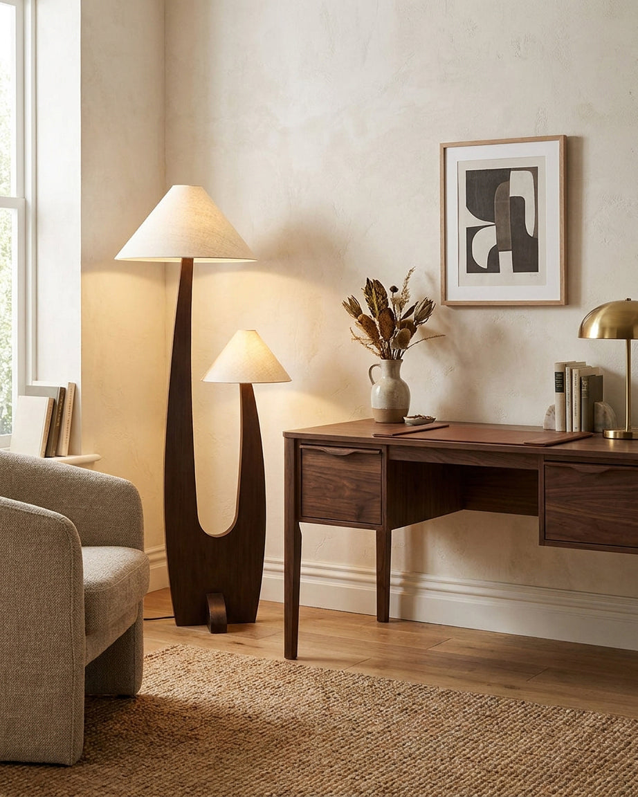 Duvora Floor Curated Solid Hardwood Floor Lamp – architectural ceiling profile