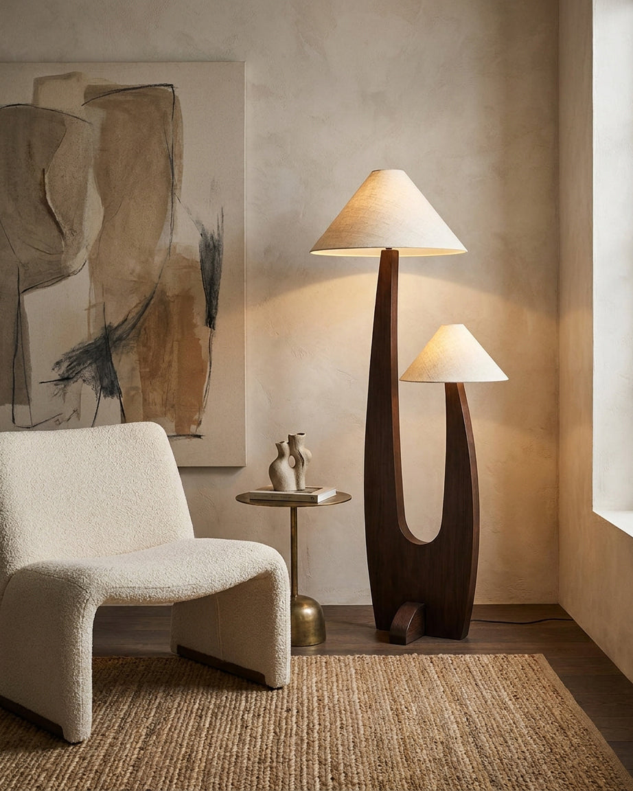 Duvora Floor Curated Solid Hardwood Floor Lamp – handcrafted surface texture