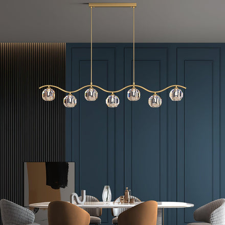 Eara Crystal Curated Solid Brass Chandelier