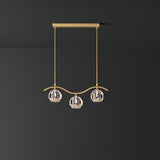 Eara Crystal Curated Solid Brass Chandelier – side angled contour profile