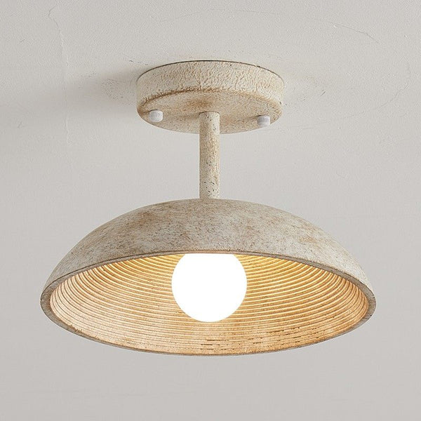 Echo Bowl Curated Iron & Glass Flush Mount Ceili