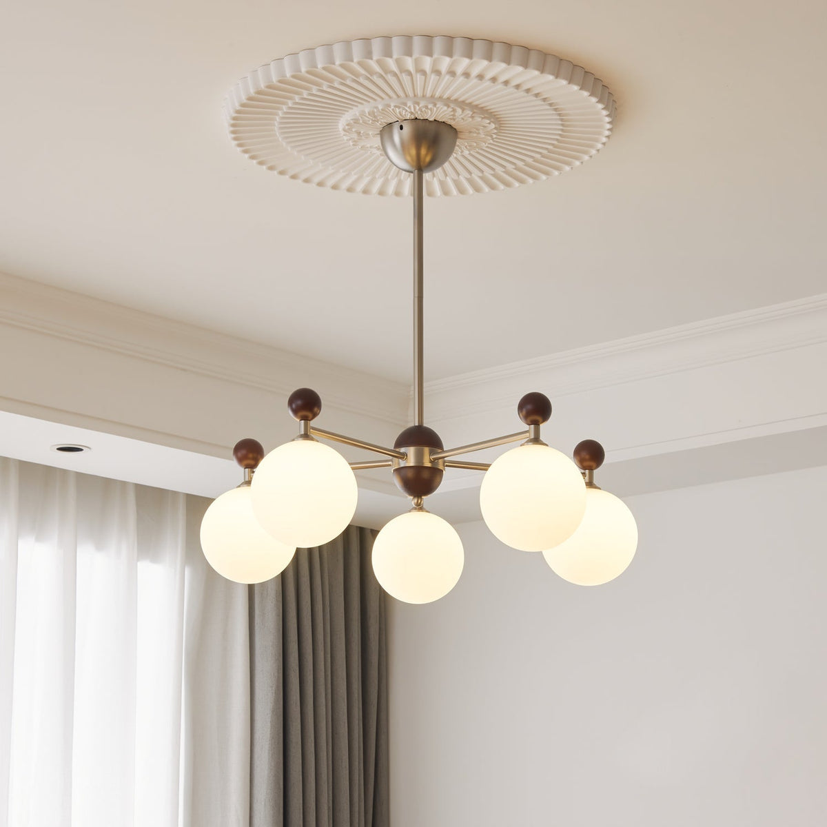 Ecliptica Curated Mouth-Blown Frosted Glass Chan warm illuminated room view