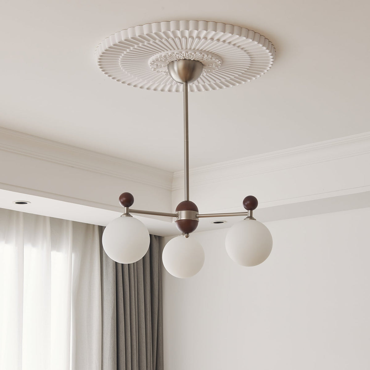 Ecliptica Curated Mouth-Blown Frosted Glass Chan – unlit natural material contrast