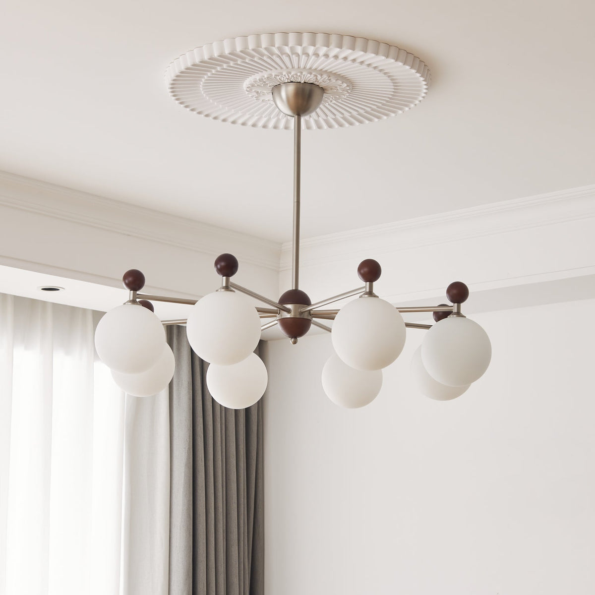 Ecliptica Curated Mouth-Blown Frosted Glass Chan – spatial dining room perspective