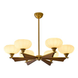 Elara Bloom Curated Mouth-Blown Frosted Glass Ch – Model A 6 Heads ∅ 35.4 x H 9.1 finish configuration
