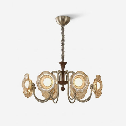 Elarienne Curated Amber Art Glass Chandelier