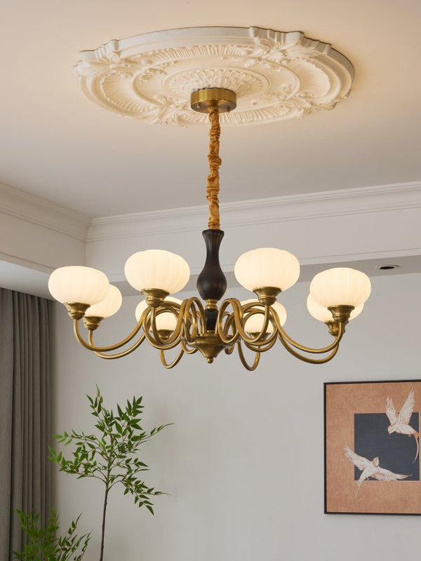 Elaris Curated Mouth-Blown Frosted Glass Chandel