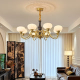 Mouth-Blown Frosted Glass craftsmanship detail on Elaris Curated Mouth-Blown Frosted Glass Chandel