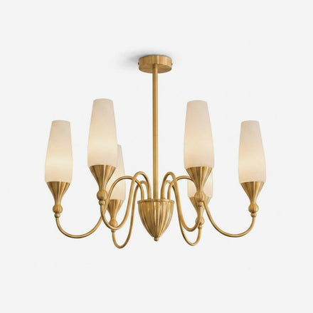 Eldora Brass Curated Mouth-Blown Frosted Glass C