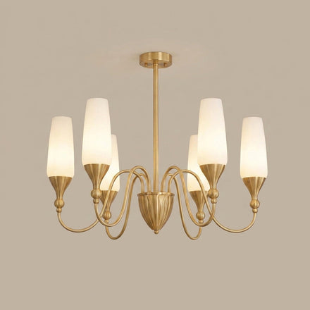 Eldora Brass Curated Mouth-Blown Frosted Glass C