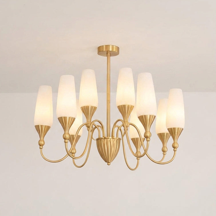 Eldora Brass Curated Mouth-Blown Frosted Glass C