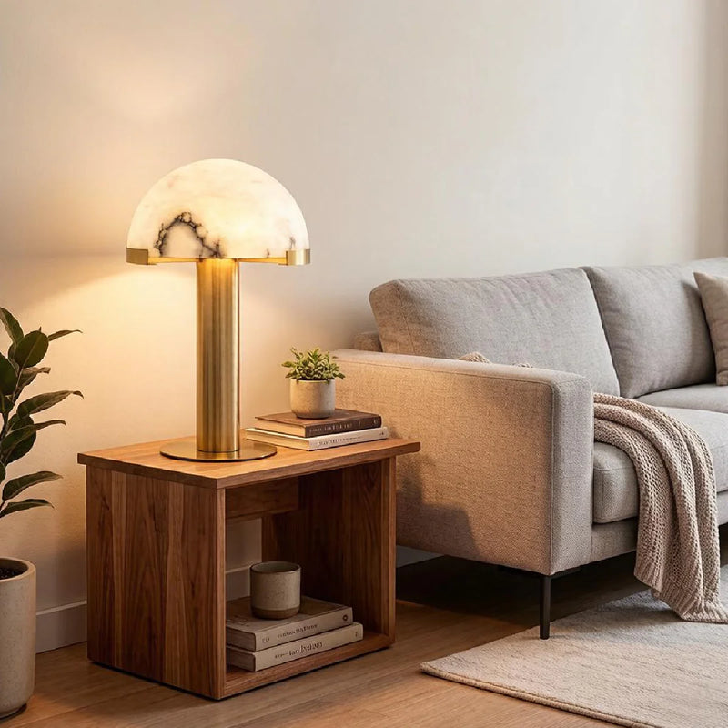 Spanish Alabaster Table Lamp View 6 | Natural Spanish Alabaster Elegance Table Lamp | Modern Luxury Lighting | JINSHE | JINSHE
