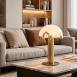 Spanish Alabaster Table Lamp View 3 | Natural Spanish Alabaster Elegance Table Lamp | Modern Luxury Lighting | JINSHE | JINSHE