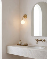 Elio Alabaster Curated Alabaster Wall Sconce – dimensional scale reference