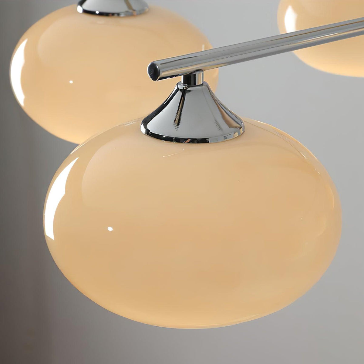 Elliptical Persimmon Curated Mouth-Blown Frosted – spatial dining room perspective