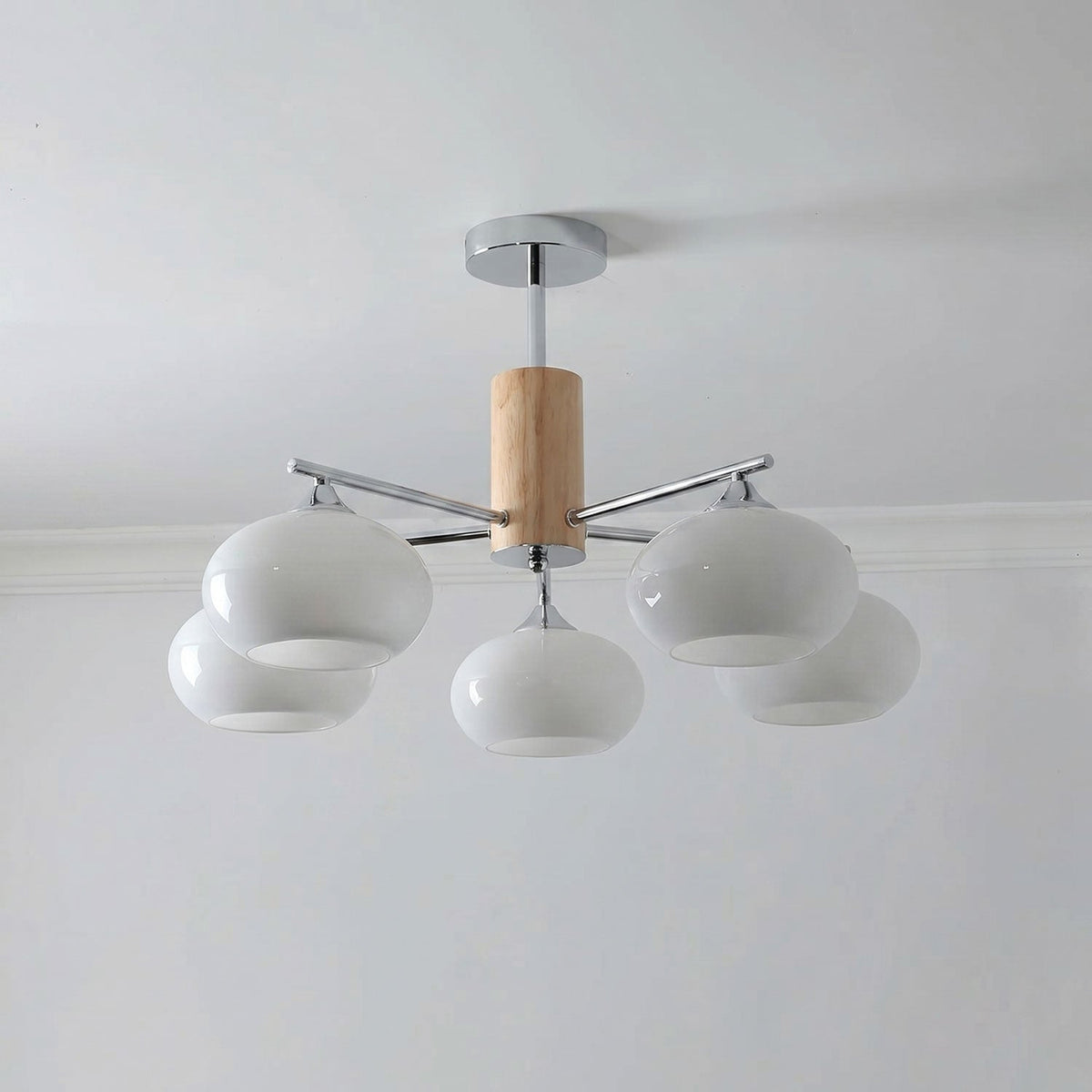Elliptical Persimmon Curated Mouth-Blown Frosted – 3 Lamps ∅ 25.6 x H 20.9  Dia 65cm x H 53 finish configuration