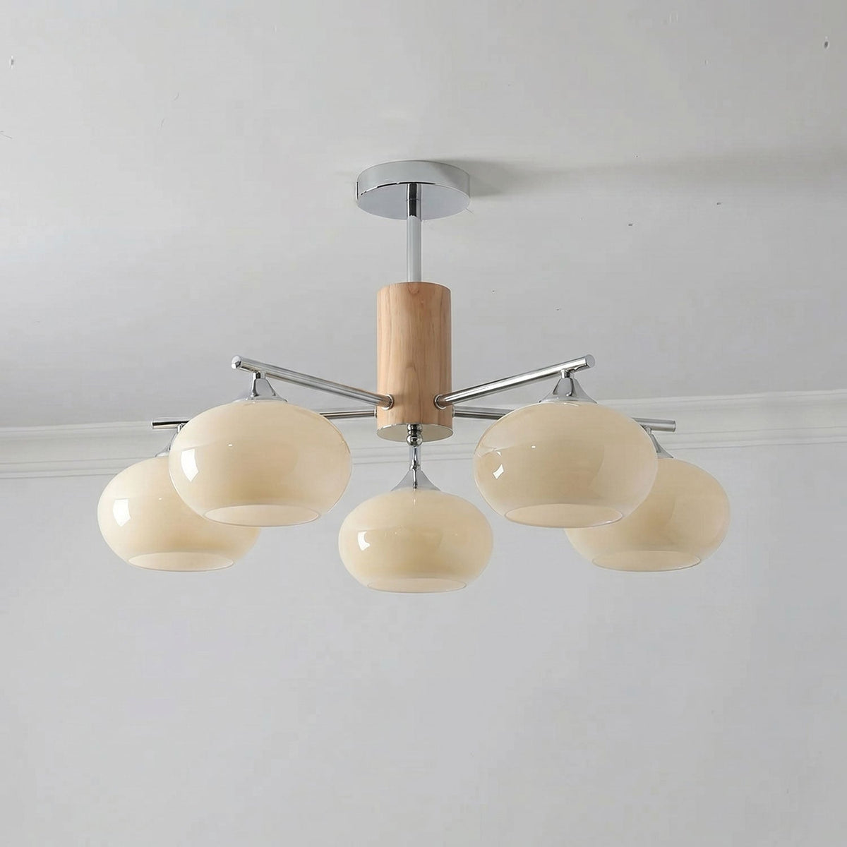 Elliptical Persimmon Curated Mouth-Blown Frosted – 6 Lamps ∅ 30 x H 20.9  Dia 76cm x H 53cm finish configuration