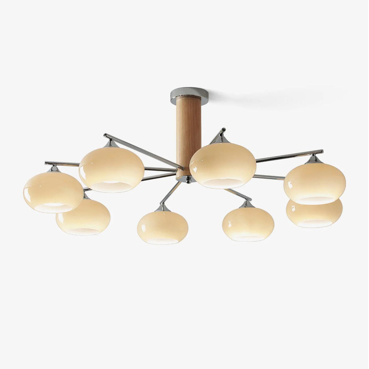 Elliptical Persimmon Curated Mouth-Blown Frosted – Mouth-Blown Frosted Glass Chandelier