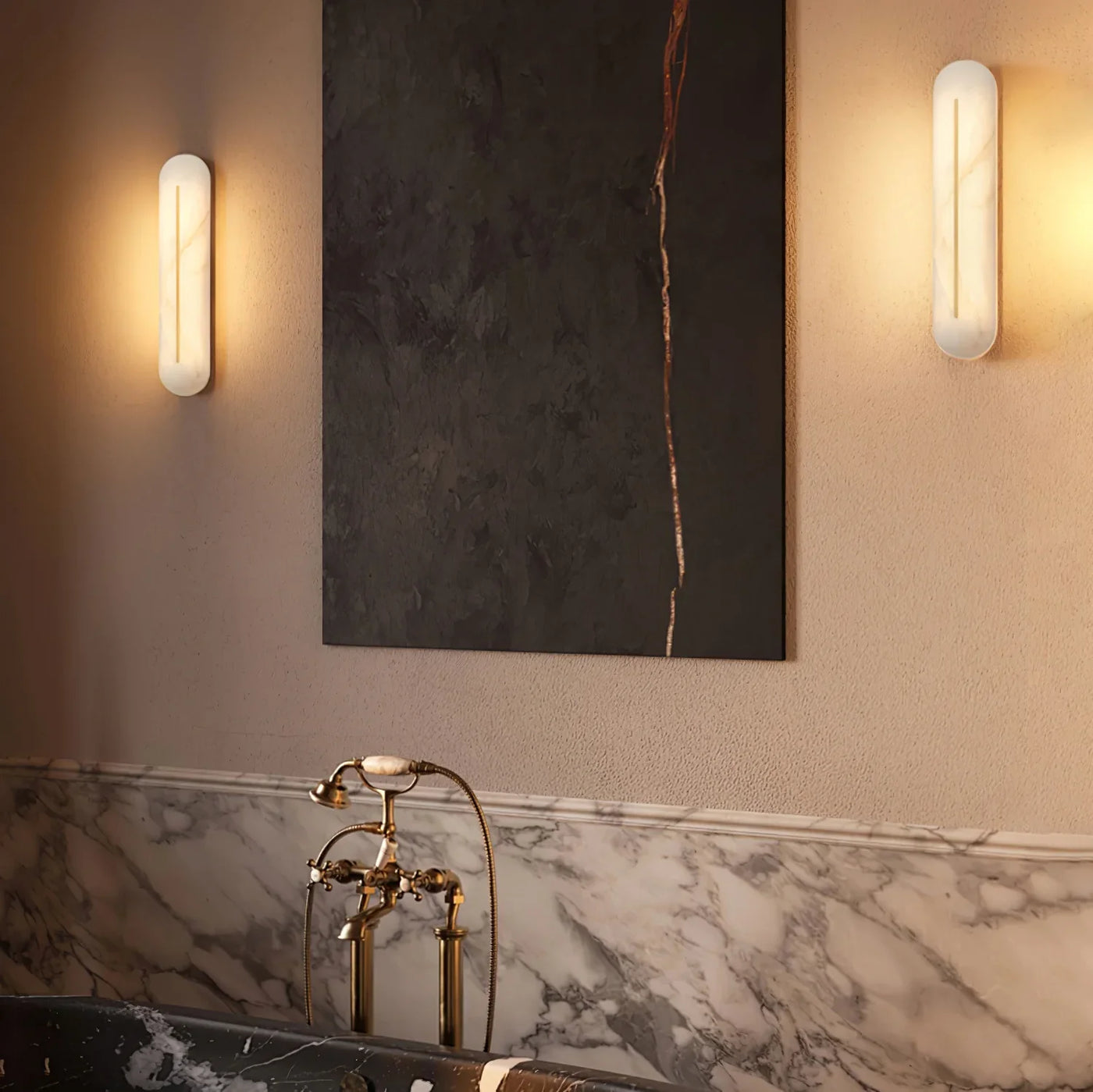 Spanish Alabaster Wall Lamp View 6 | Ellouz Alabaster Wall Sconce | JINSHE | JINSHE